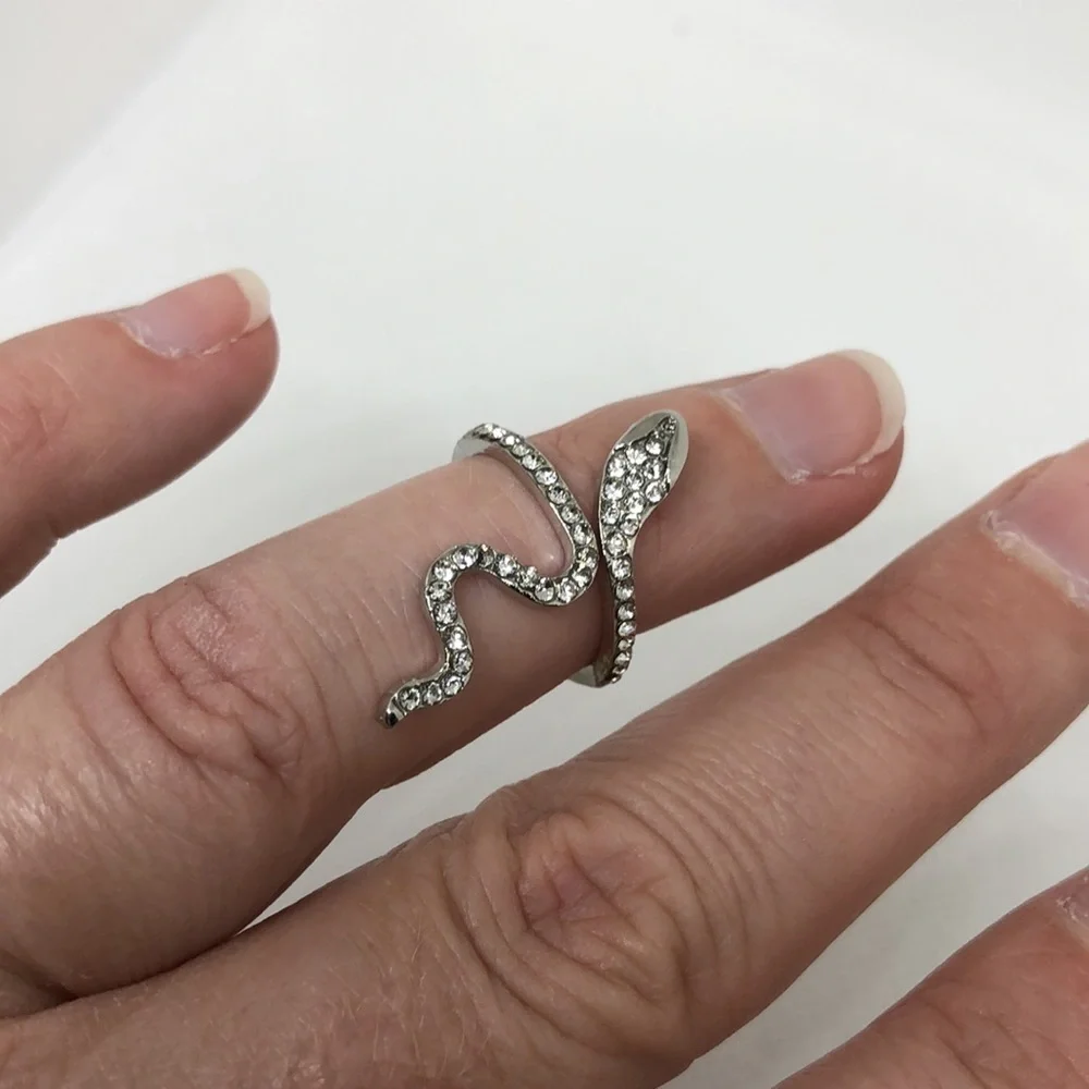 3/$25 Shimmering Sparkling Open Snake Ring Size OS